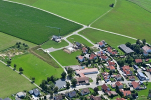 Luftbild mit Beginn Bauvorhaben - 23.07.2023