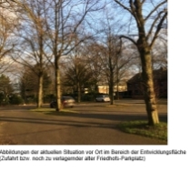 Abbildung der aktuellen Situation vor Ort - Friedhofsparkplatz