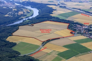 Luftbild S&#246;llersh&#246;he (rot umrandet)