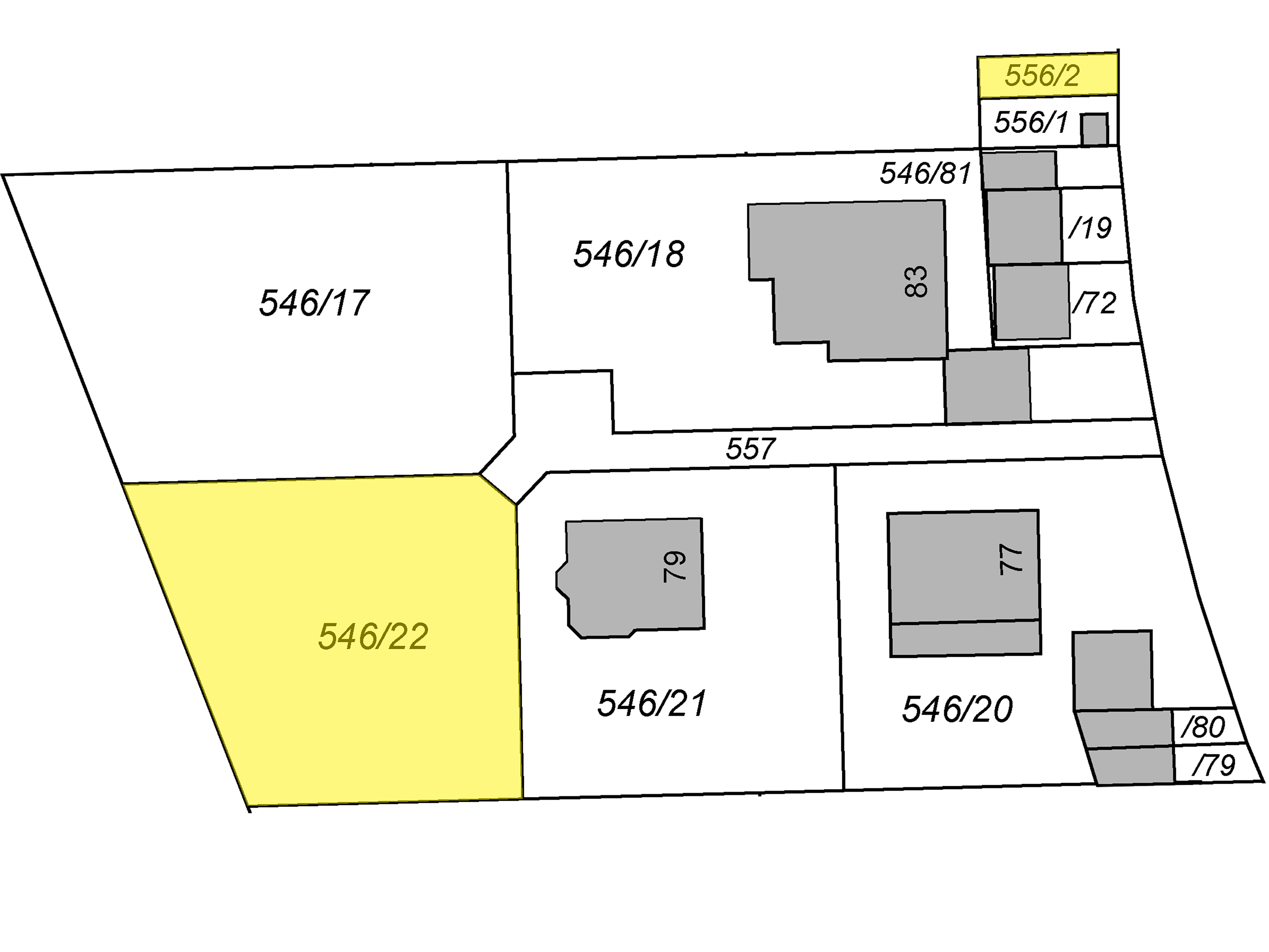 Grundstück Nr. 546/22 sowie Stellplatz Nr. 556/2
