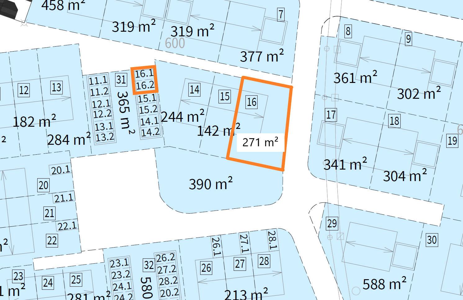 Parzelle 16 - Reihenhaus Eckgrundstück